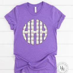 Hustle & Heart NC Monogram Tees Bright Trees Monogram Graphic Tee