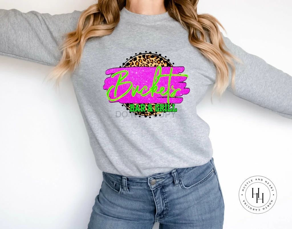 Hustle & Heart NC Bucket's Bar & Grill Tan Leopard Faux Glitter Leopard Circle Designs