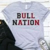 Hustle And Heart NC Faux Chenille And Glitter Letter Patch Tees Bull Nation Black/Red Faux Chenille Letters Graphic Tee