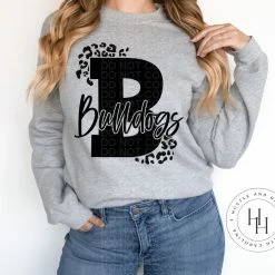 Hustle & Heart NC Bulldogs Black Leopard Screenprint Transfer