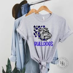 Hustle & Heart NC Bulldogs Blue Leopard Graphic Tee Leopard Spot Mascots
