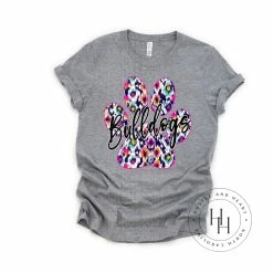 Hustle & Heart NC Transfers Bulldogs Multicolor Aztec Paw Print Screenprint Transfer