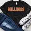 Hustle And Heart NC Bulldogs Orange Faux Chenille Letters Graphic Tee Faux Chenille And Glitter Letter Patch Tees