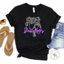 Hustle & Heart NC Bulldogs Purple Neon Mascot Neon Mascots