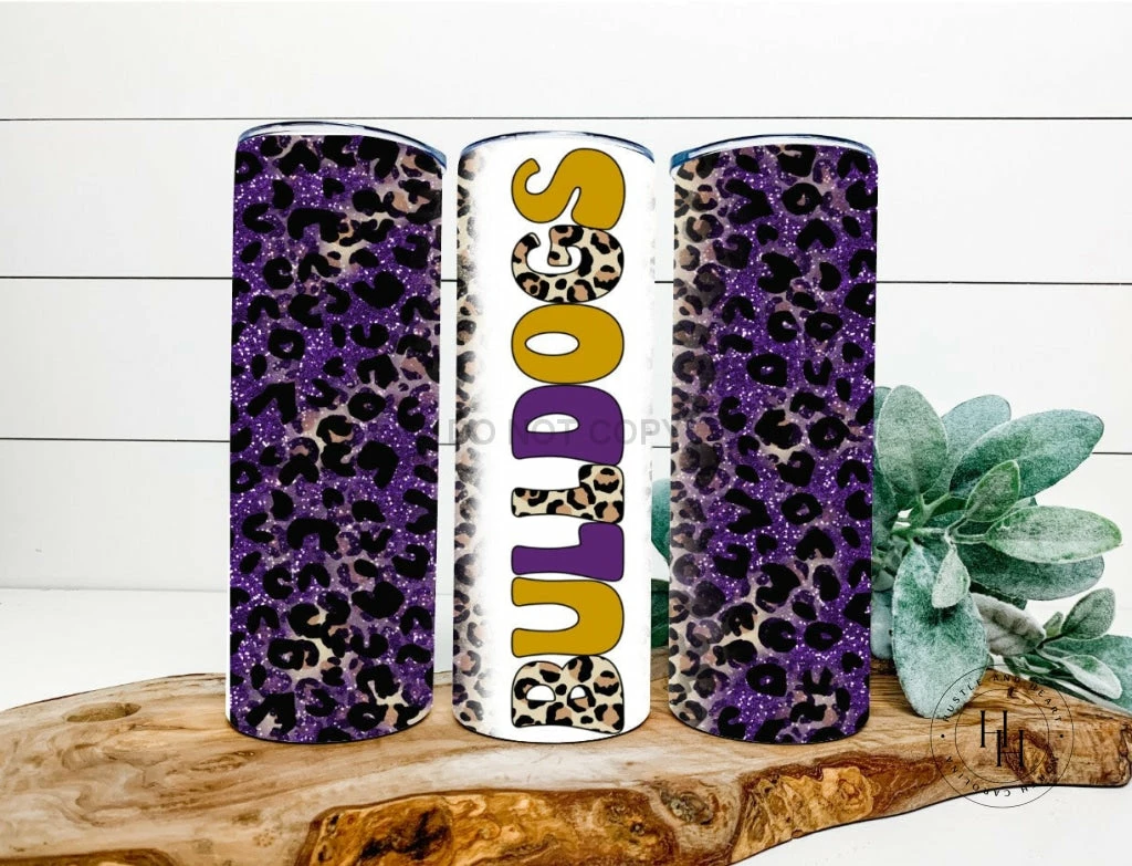 Hustle & Heart NC Bulldogs Purple/Mustard Completed 20oz Skinny Tumbler Tumbler Of The Week