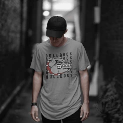 Hustle & Heart NC Bulldogs Repeating Mascot Graphic Tee Repeating Mascot Designs