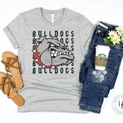 Hustle & Heart NC Bulldogs Repeating Mascot Graphic Tee Repeating Mascot Designs