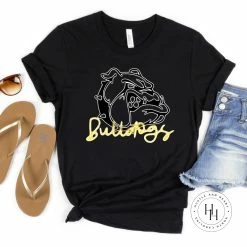 Hustle & Heart NC Neon Mascots Bulldogs Yellow/Gold Neon Mascot