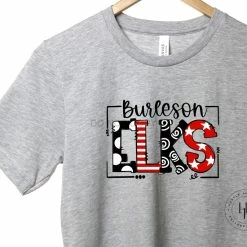 Hustle & Heart NC School Doodle Designs Burleson Elks Doodle Graphic Tee