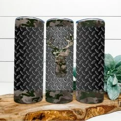 Hustle & Heart NC Tumbler Of The Week Camo Deer Completed 20oz Skinny Tumbler