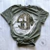 Hustle & Heart NC Monogram Tees Camo Leopard Monogram Bleach Graphic Tee