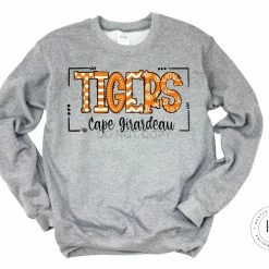 Hustle & Heart NC School Doodle Designs Cape Girardeau Tigers Orange/White/Black Doodle Graphic Tee