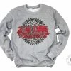 Hustle & Heart NC Faux Glitter Leopard Circle Designs Carl Junction Bulldogs