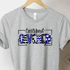 Hustle & Heart NC Carlsbad Cavemen Doodle Graphic Tee School Doodle Designs