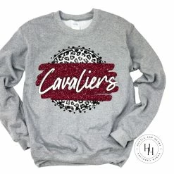 Hustle & Heart NC Cavaliers Marron Grey Leopard Circle