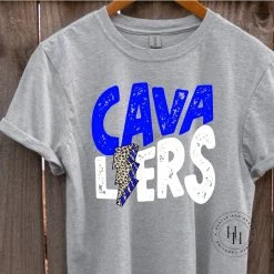 Hustle And Heart NC Cavaliers Royal Blue/White Lightning Bolt Graphic Tee