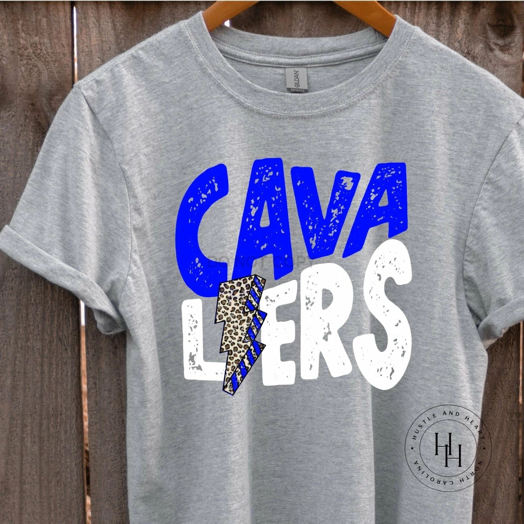 Hustle And Heart NC Cavaliers Royal Blue/White Lightning Bolt Graphic Tee