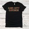 Hustle And Heart NC Cave City Cavemen Faux Chenille Letters Graphic Tee