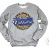 Hustle & Heart NC Chattanooga Warriors Faux Glitter Leopard Circle Designs