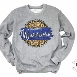 Hustle & Heart NC Chattanooga Warriors Faux Glitter Leopard Circle Designs
