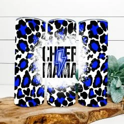 Hustle & Heart NC Cheer Mama Blue Completed 20oz Skinny Tumbler