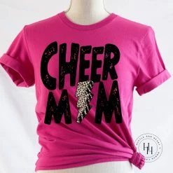 Hustle And Heart NC Lightning Bolt Designs Cheer Mom Lightning Bolt Graphic Tee