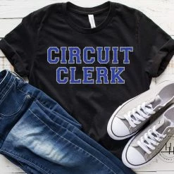 Hustle And Heart NC Circuit Clerk Royal Blue/Silver Faux Chenille Letters Graphic Tee