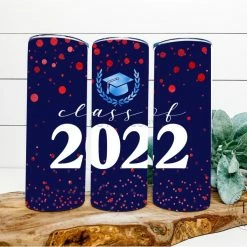Hustle & Heart NC Tumbler Of The Week Class Of 2022 Navy/Red Completed 20oz Skinny Tumbler