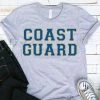 Hustle And Heart NC Coast Guard Sapphire Blue/Gold Faux Chenille Letters Graphic Tee