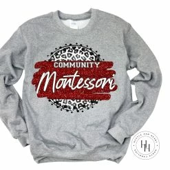 Hustle & Heart NC Community Montessori Grey Leopard Circle Faux Glitter Leopard Circle Designs