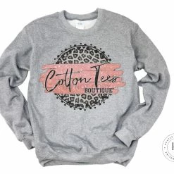 Hustle & Heart NC Faux Glitter Leopard Circle Designs Cotton Tees Boutique