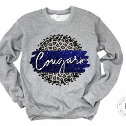 Hustle & Heart NC Cougars Royal Blue/White With Black Outline