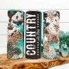 Hustle & Heart NC Country As Hell Leopard Distressed Completed 20oz Skinny Tumbler
