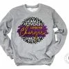 Hustle & Heart NC Covington Chargers Faux Glitter Leopard Circle Designs