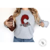 Hustle & Heart NC School Doodle Designs Crimsons Red Glitter Varsity Doodle