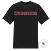 Hustle And Heart NC Crimsons Red/Silver Faux Chenille Letters Graphic Tee