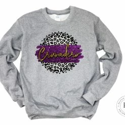 Hustle & Heart NC Crusaders Faux Glitter Leopard Circle Designs