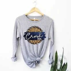 Hustle & Heart NC Crush BSBL Faux Glitter Leopard Circle Designs