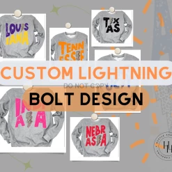 Hustle & Heart NC Custom Lightning Bolt Design Lightning Bolt Designs
