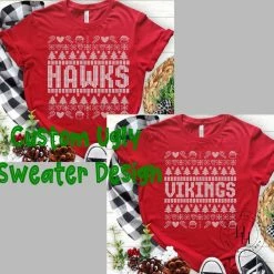 Hustle & Heart NC Customizable Name Tees Custom Ugly Sweater Design
