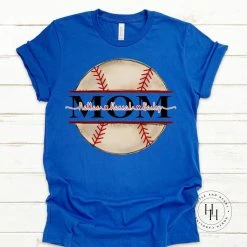 Hustle & Heart NC Customizable Name Tees Customizable MOM Baseball Graphic Tee