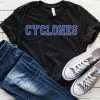 Hustle And Heart NC Cyclones Blue Faux Chenille Letters Graphic Tee