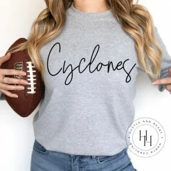 Hustle & Heart NC Cyclones Cursive Screenprint Transfer