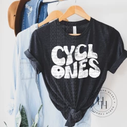 Hustle & Heart NC Cyclones Retro Screenprint Transfer Transfers