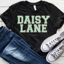 Hustle And Heart NC Daisy Lane Faux Chenille Letters Graphic Tee