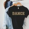 Hustle And Heart NC Faux Chenille And Glitter Letter Patch Tees Dance Leopard Faux Chenille Letters Graphic Tee
