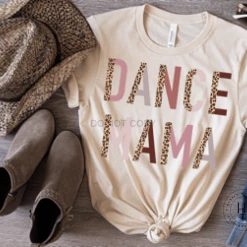Hustle & Heart NC Dance Mama Half Leopard Graphic Tee