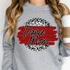 Hustle & Heart NC Faux Glitter Leopard Circle Designs Dance Mom Red Grey Leopard Circle Graphic Tee