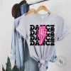 Hustle And Heart NC Dance Pink Neon Lightning Bolt Graphic Tee
