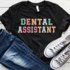 Hustle And Heart NC Dental Assistant Faux Chenille Letters Graphic Tee